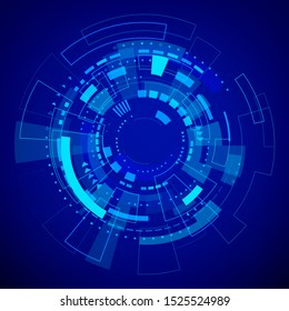 Futuristic Technology Pattern. Blue Abstract Digital Background. Vector illustration