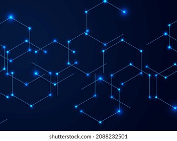 Futuristic technology with polygonal shapes. Internet communication and wireless connection technology.