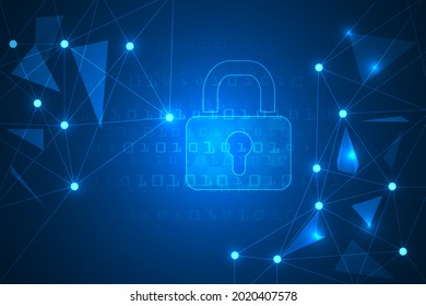 Futuristic technology protection with digital lines connection. cyber security and protect data abstract background. privacy and safety from cyberattack.