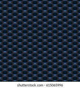 Futuristic Technology Sci-Fi Geometric Grid Background. Hexagonal Seamless Pattern. Futuristic UI (User Interface) Background. Geometric Structure. Vector Illustration.