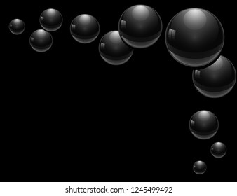 Futuristic technology space style. Abstract particles background with sphere shapes. Sphere with glares and highlights. Vector illustration with transparencies, gradient and effects.