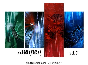 Futuristic technology style. Elegant tech background banners or presentations, vector
