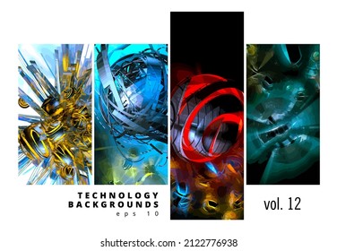 Estilo de tecnología futurista. Banners o presentaciones elegantes de fondo tecnológico, vector