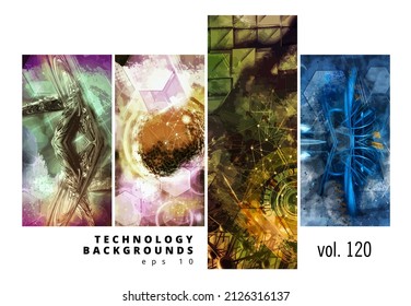 Estilo de tecnología futurista. Banners o presentaciones elegantes de fondo tecnológico, vector