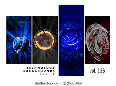 Estilo de tecnología futurista. Banners o presentaciones elegantes de fondo tecnológico, vector