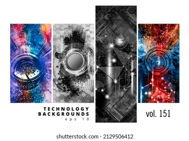 Estilo de tecnología futurista. Banners o presentaciones elegantes de fondo tecnológico, vector