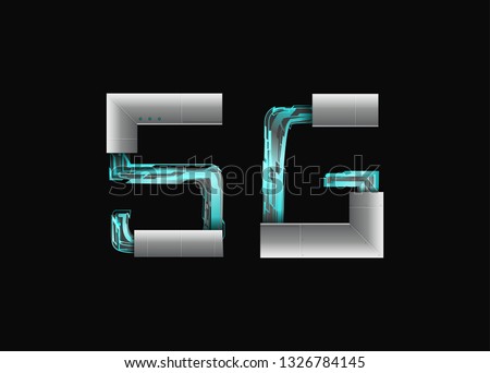 Futuristic technology symbol 5g.Vector icon on a black background.