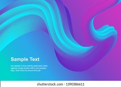 futuristic technology website fluid Long 3d spiral background in purple and blue color.  background Abstract