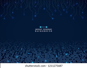 Futuristic techonology of blue square electronics pattern background, vector eps10