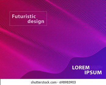 Futuristic Template Design Background. Modern Abstract 3D Line Geometric Halftone Gradients for Presentation, Magazines, Flyers, Placards, Posters, Banners and Business Cards. Vector EPS 10
