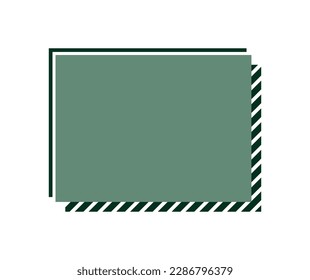 Futuristic text box, frame box with stripes shadow. Flat vector illustration for presentation or quote, infographics content concept