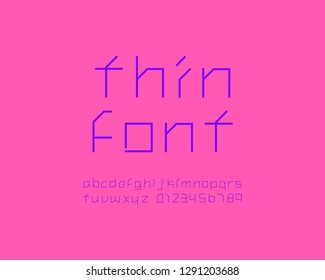 Futuristic thin font set