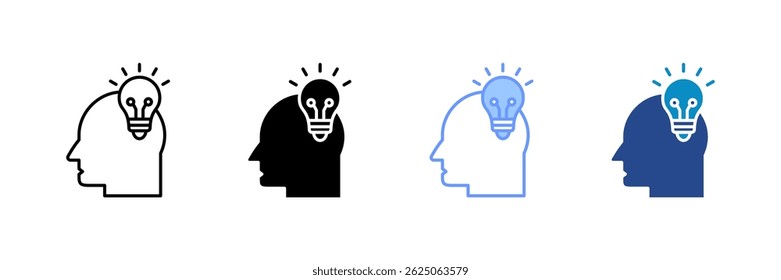 Futuristic Thinking Icon Set Multiple Style Collection