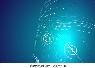 Futuristic three-dimensional interface, abstract graphic design.