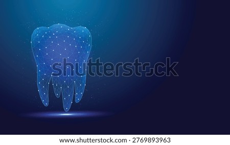 Futuristic Tooth Low Poly Dental Care Technology Concept