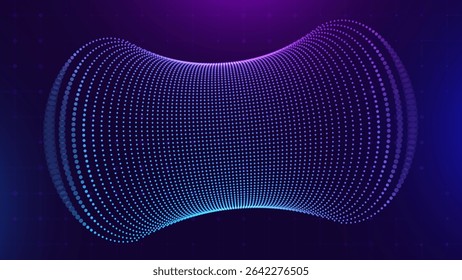 Visualização De Campo De Partículas De Toro Futurista Com Fluxo De Dados Abstrato, Simulação Científica De Vórtice De Energia, Núcleo Neural Magnético Ou De IA Em Fundo Escuro, Ilustração De Vetor