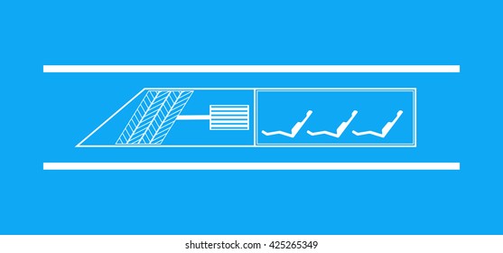 Futuristic transportation vehicle concept. Vector illustration for modern fast transport system in a tunnel, hyperloop