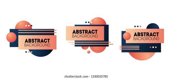 Futuristic trendy dynamic badges for minimal banner, logo, social post. 
Set of trendy flat geometric vector banners