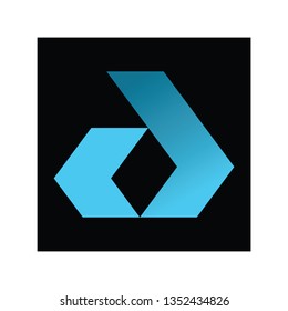 Futuristic Triangle Chain logo design idea
