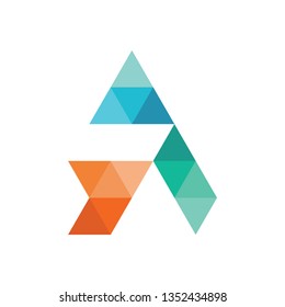 Futuristic Triangle Chain logo design inspiration
