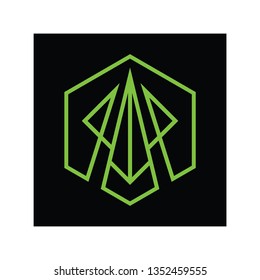 Futuristic Triangle Chain logo design inspiration