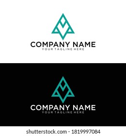 Futuristic Triangle Chain logo design inspiration
