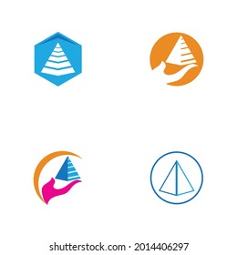 Inspiración en el diseño del logotipo de la cadena triangular futurista