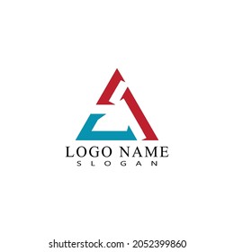 Futuristic Triangle Chain logo design inspiration