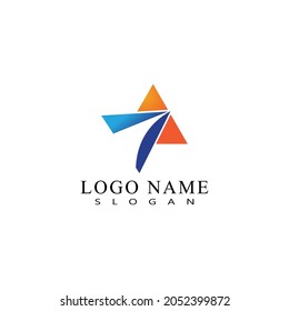 Futuristic Triangle Chain logo design inspiration