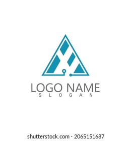 Futuristic Triangle Chain logo design inspiration