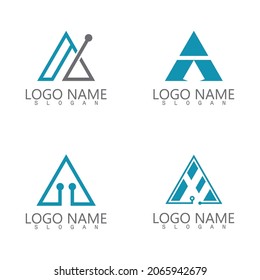 Futuristic Triangle Chain logo design inspiration