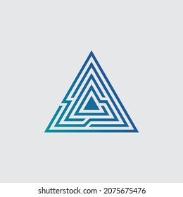 Futuristic Triangle Chain logo design inspiration