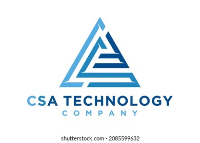 Futuristic Triangle Chain logo design inspiration