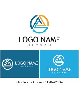 Futuristic Triangle Chain logo design inspiration