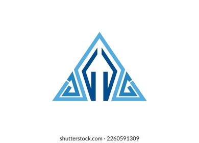 Futuristic Triangle Chain logo design inspiration