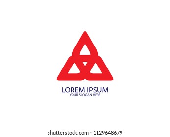Futuristic triangle data network elements abstract logo vector