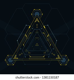 Futuristic triangle for the hud interface.Vector illustration.