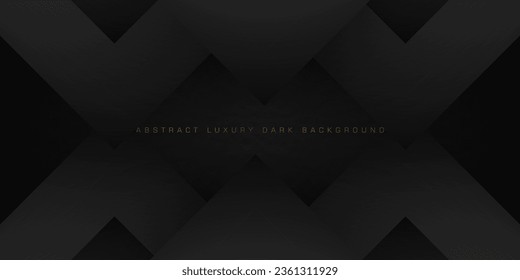 Futuristic triangle infinity design with dark gray triangle stripe pattern geometric vector background overlap layer on dark background. Eps10 vector