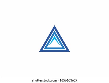 Futuristic Triangle logo design inspiration with blue color concept
