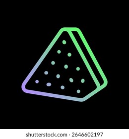 Futuristischer Dreieck-Snack mit Neonkonturen. Symbolsymbolgrafik