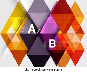 Arrière-plan futuriste triangle carrelé avec options. Arrière-plan du modèle vectoriel pour la mise en page du workflow, le diagramme, les options de nombre ou la conception Web