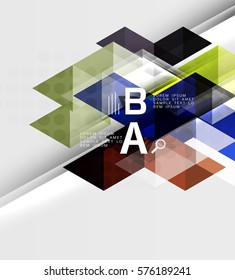 Futuristic triangle tile background with options. Vector template background for workflow layout, diagram, number options or web design