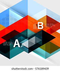 Fondo de mosaico de triángulo futurista con opciones. Fondo de plantilla de vector para diseño de flujo de trabajo, diagrama, opciones de número o diseño web