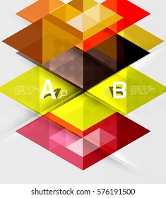 Futuristic triangle tile background with options. Vector template background for workflow layout, diagram, number options or web design