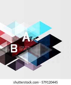 Futuristic triangle tile background with options. Vector template background for workflow layout, diagram, number options or web design