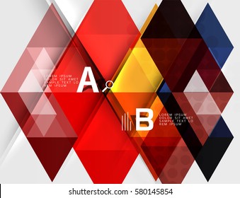 Futuristic triangle tile background with options. Vector template background for workflow layout, diagram, number options or web design