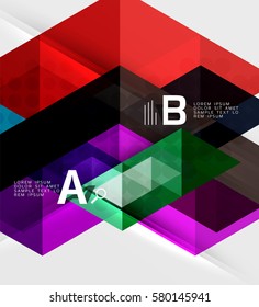Futuristic triangle tile background with options. Vector template background for workflow layout, diagram, number options or web design
