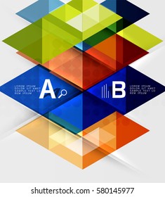 Futuristic triangle tile background with options. Vector template background for workflow layout, diagram, number options or web design
