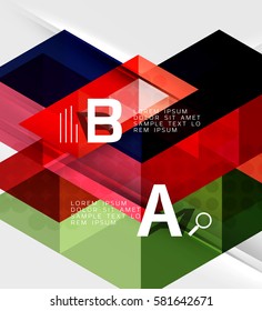 Futuristic triangle tile background with options. Vector template background for workflow layout, diagram, number options or web design