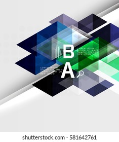 Futuristic triangle tile background with options. Vector template background for workflow layout, diagram, number options or web design